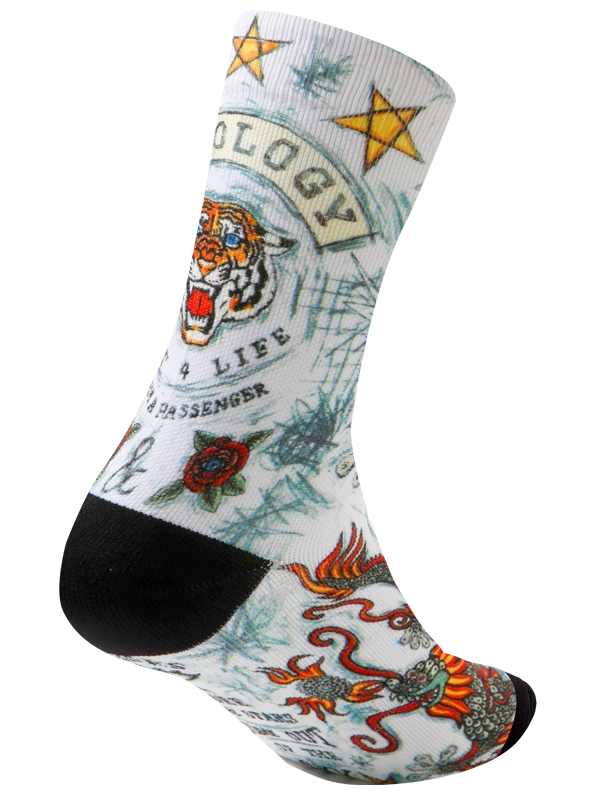 City of Angels White Cycling Socks Side | Cycology UK