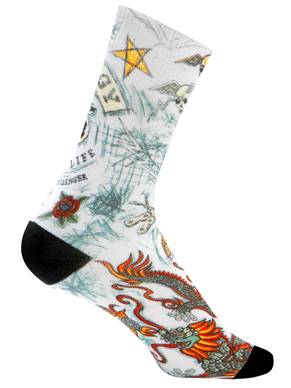 City of Angels White Cycling Socks Side | Cycology UK
