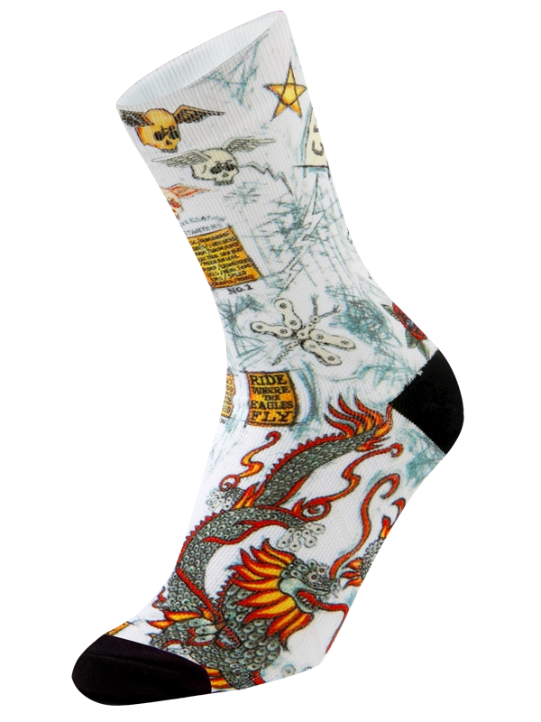 City of Angels White Cycling Socks Front | Cycology UK