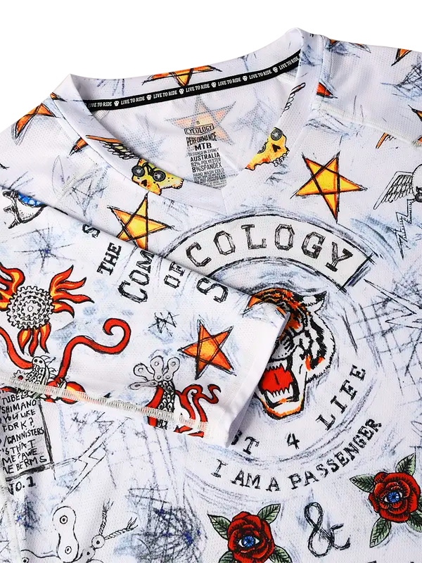 City of Angels White Women's  V Neck Long Sleeve Mountain Bike Jersey Cycology