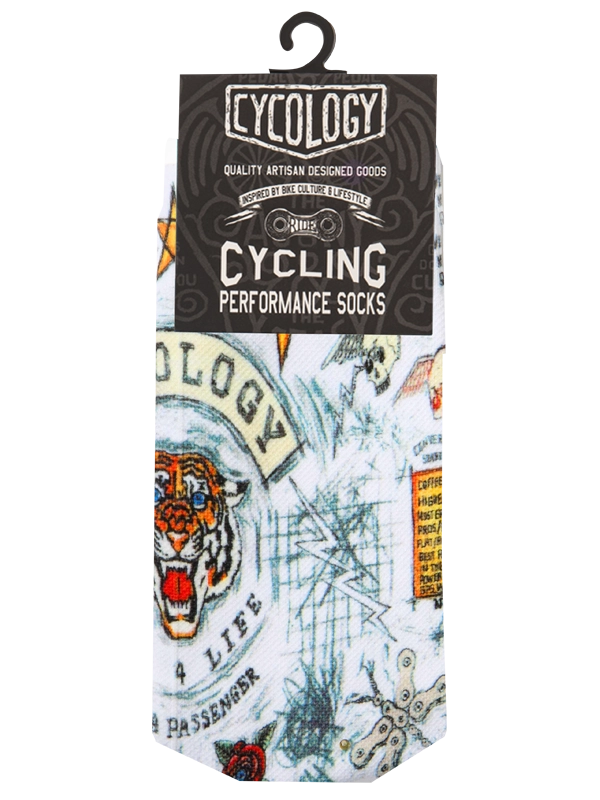 City of Angels White Cycling Socks Packaging | Cycology UK