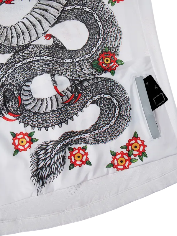 Dragon White Men's Reborn Cycling Jersey Pockets Cycology UK