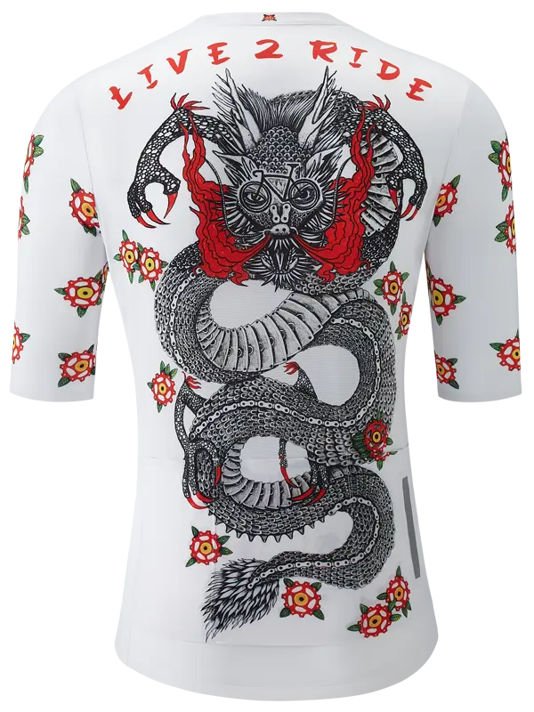 Dragon White Men's Reborn Cycling Jersey Back Cycology UK