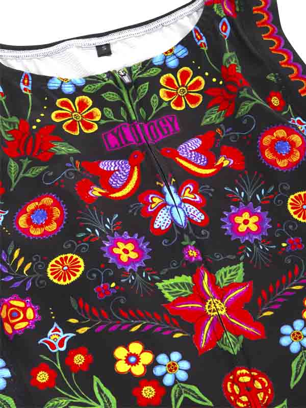 Frida Black Women's Sleeveless Cycling Jersey Neck | Cycology UK