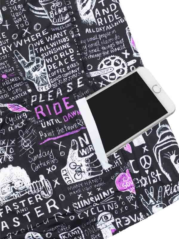 Bike Graffiti Men's Black Long Sleeve Summer Cycling Jersey Pocket Cycology