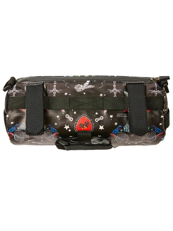 Black bike  bag with colorful patterns