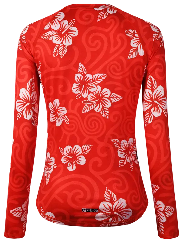 Koa Red Women's Long Sleeve MTB Jersey Back | Cycology UK