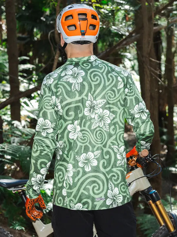Koa Men's Long Sleeve Mountain Bike Jersey On model Back | Cycology UK