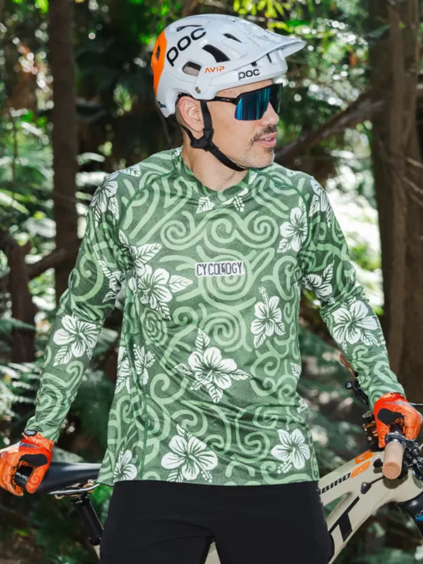 Koa Men's Long Sleeve Mountain Bike Jersey On model Front | Cycology UK