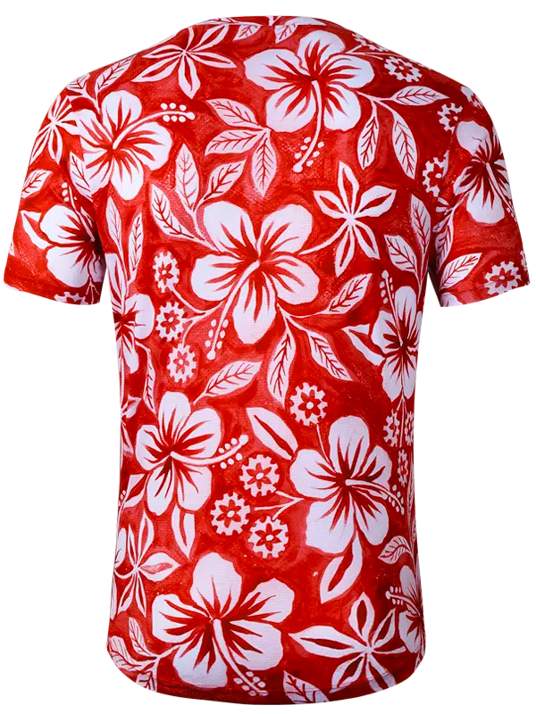 Oahu Red Men's Technical T shirt Back | Cycology UK