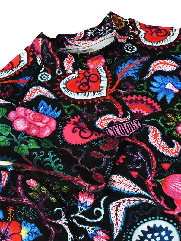 Secret Garden Black Women's Long Sleeve Cycling Base Layer Neck Cycology UK