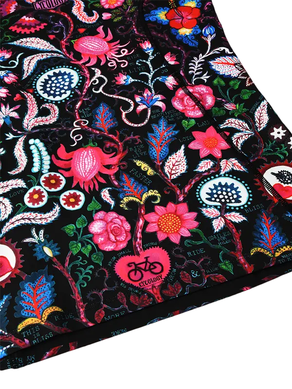 Secret Garden Black Women's Long Sleeve Cycling Base Layer Hem Cycology UK