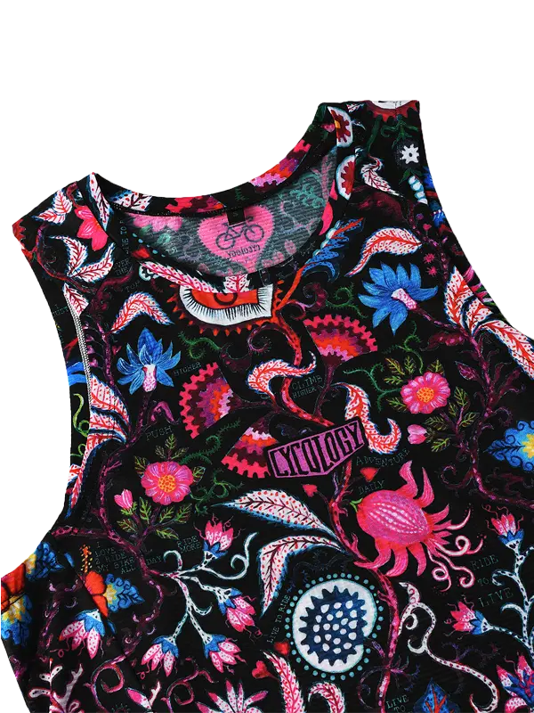 Secret Garden Black Sleeveless Women's Base Layer Neck | Cycology UK
