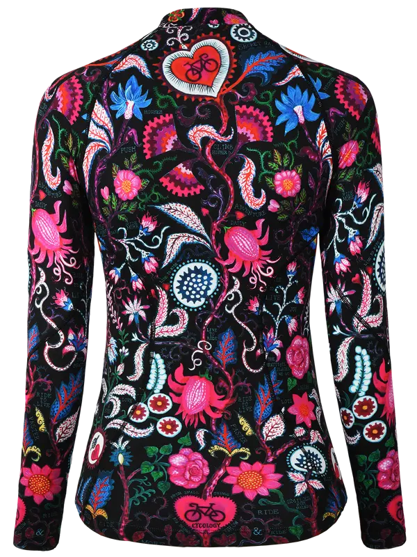 Secret Garden Black Women's Long Sleeve Cycling Base Layer Back Cycology UK