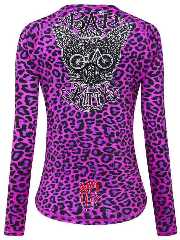 Badass Kitty Women's Long Sleeve MTB Jersey - Cycology Clothing UK