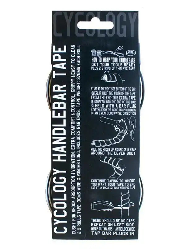 Cycology Handlebar Tape for cycling, cushioned grip with shock absorption, includes installation guide