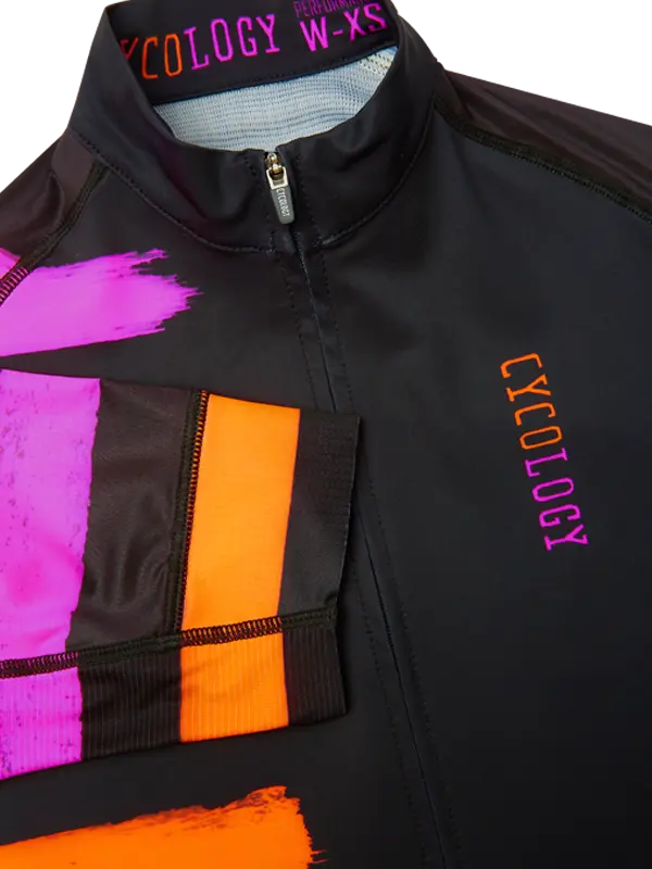 Black jersey with colorful accents and 'Cycology' branding