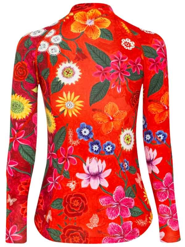Aloha Red Women's Long Sleeve Base Layer - Cycology Clothing UK