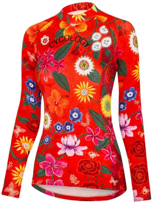 Aloha Red Women's Long Sleeve Base Layer - Cycology Clothing UK