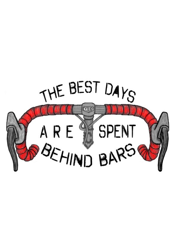 Best Days Behind Bars T Shirt White - Cycology Clothing UK