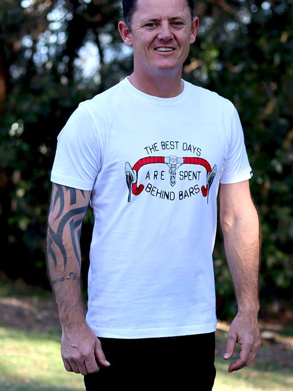 Best Days Behind Bars T Shirt White - Cycology Clothing UK