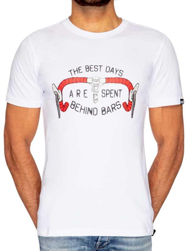Best Days Behind Bars T Shirt White - Cycology Clothing UK
