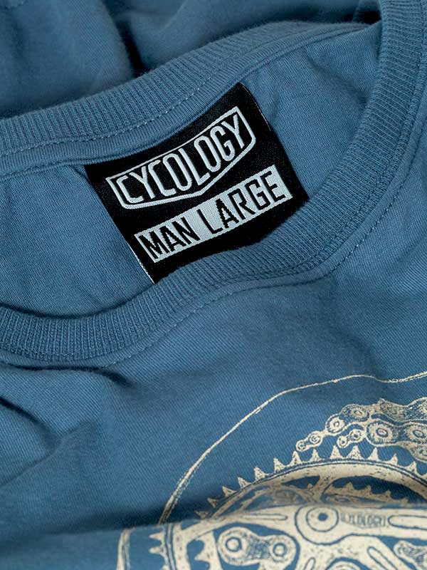 Bike Brain (Denim) Long Sleeve T Shirt - Cycology Clothing UK