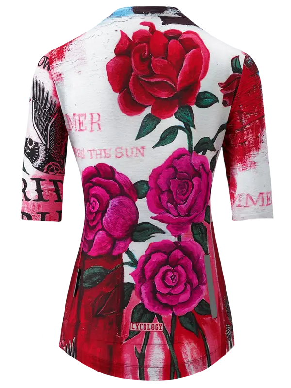 Billie Red Women's Reborn Cycling Jersey  Back Cycology UK