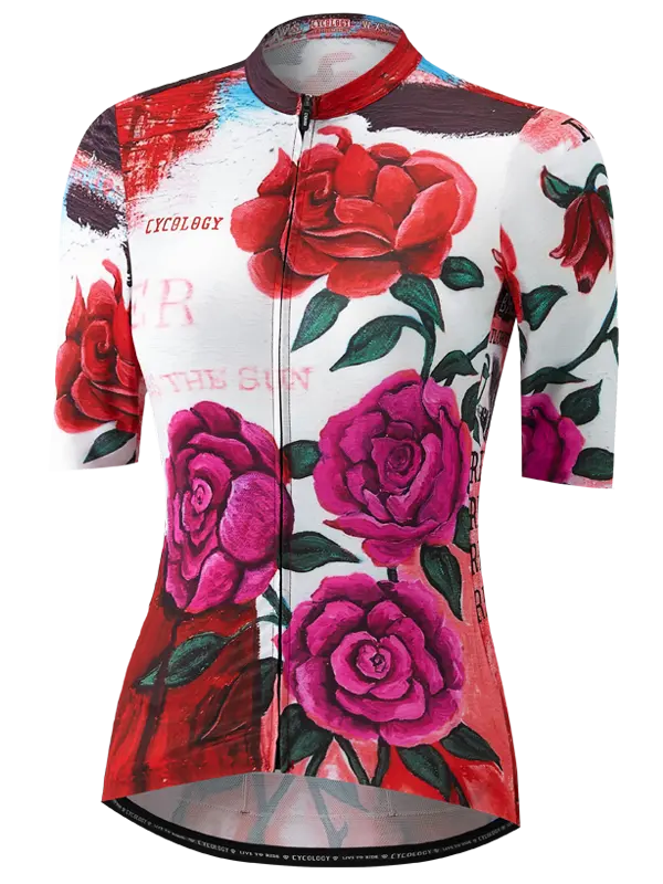 Billie Red Women's Reborn Cycling Jersey Front  Cycology UK