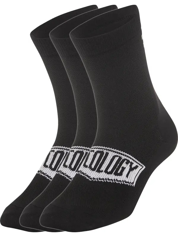 Cycology Reflective Cycling Socks  Black - 3 Pack