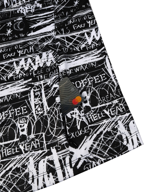 Men's Long-sleeve MTB Jersey with black and white graphic design 