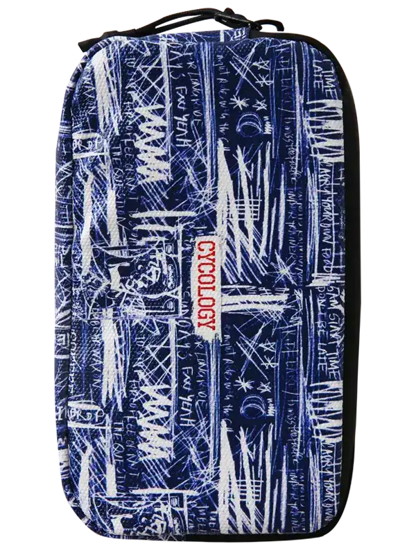 Brunswick Cycling Wallet by Cycology Clothing with blue and white graphic pattern