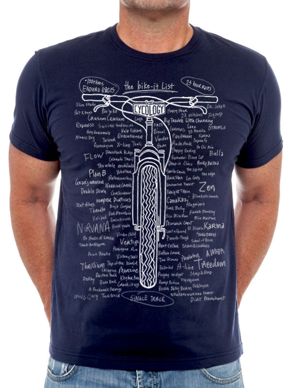 Bike It List Men's T shirt Navy