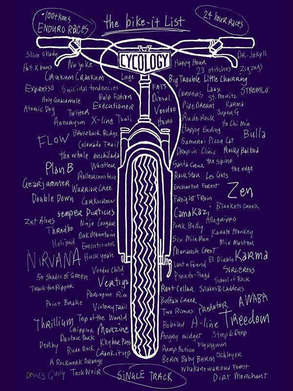 Bike It List Men's T shirt Navy