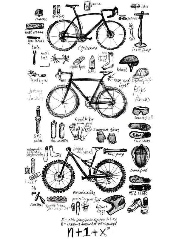 Bike Maths Men's T shirt Grey