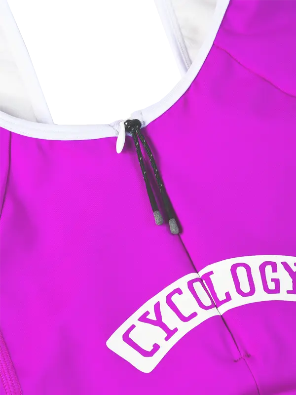 Women's Cargo Quick Pee Bib Shorts Magenta