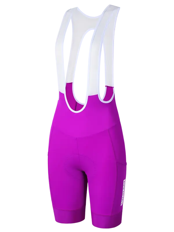 Women's Cargo Quick Pee Bib Shorts Magenta