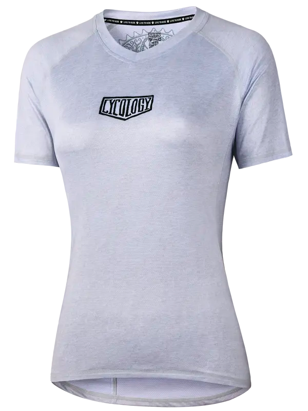  Day of The Shred Women's Short Sleeve MTB Jersey with Cyclogy logo on a light grey background
