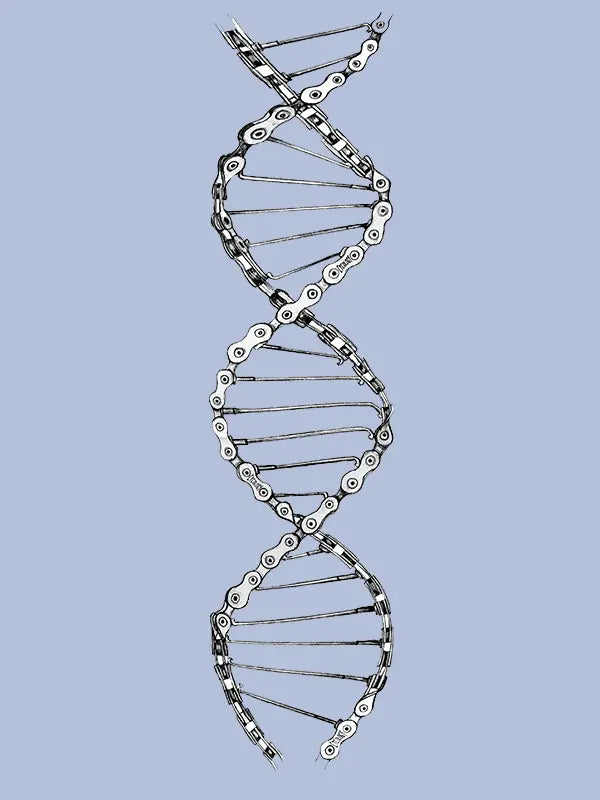 Light blue t-shirt with a DNA helix design 