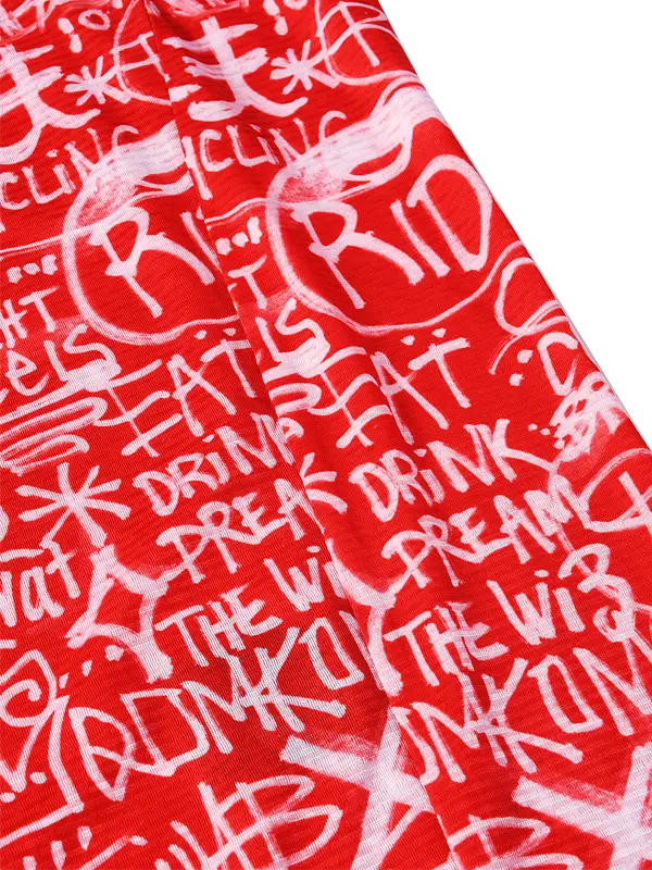 Sleeveless cycling base layer with red and white graphic design