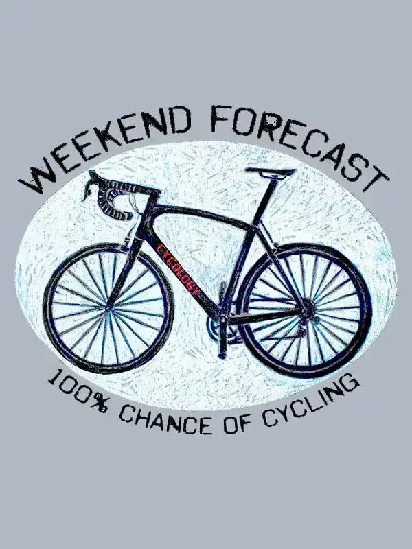 Weekend forecast: 100% chance of cycling — graphic bike design on apparel