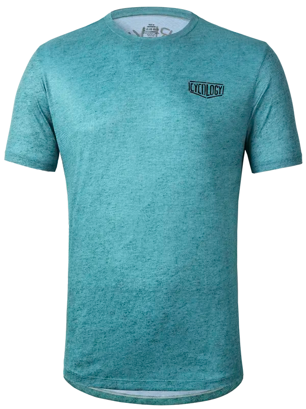 Forever New Men's Teal Technical T Shirt with a Cycology logo on the chest 