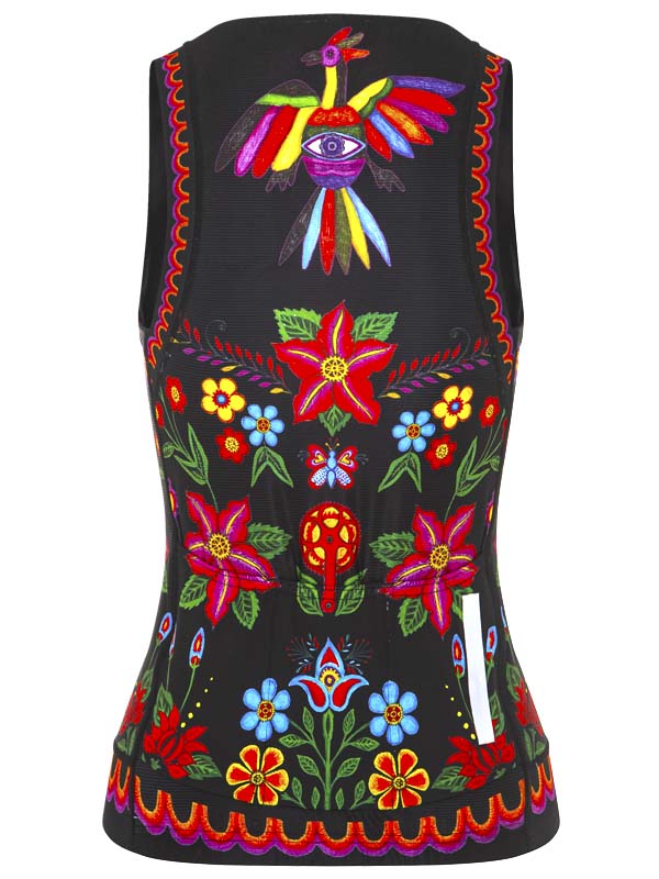 Frida Black Women's Sleeveless Cycling Jersey Back  | Cycology UK