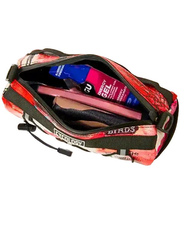 Cycling waist bag with energy gel and essentials, perfect for rides