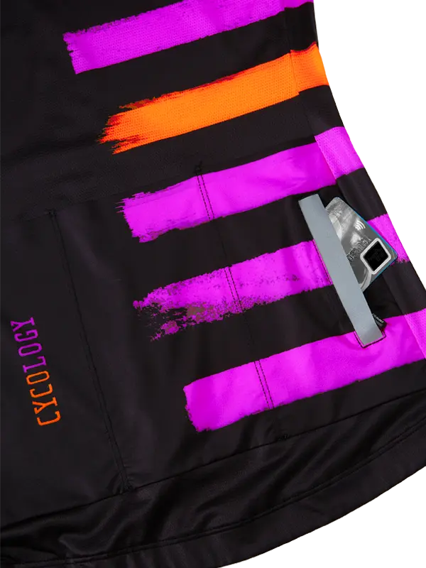 Horizon Black Women's Reborn Cycling Jersey  Zip Pocket Cycology UK