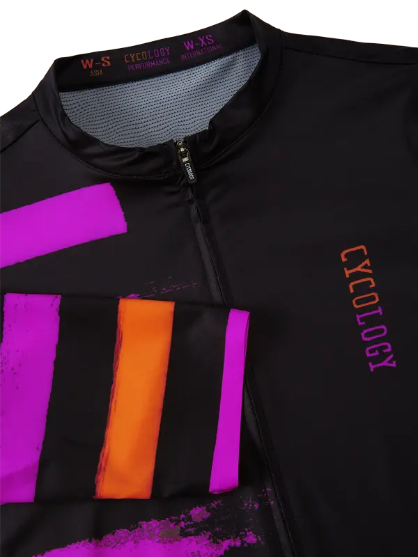 Horizon Black Women's Reborn Cycling Jersey Neck  Cycology UK