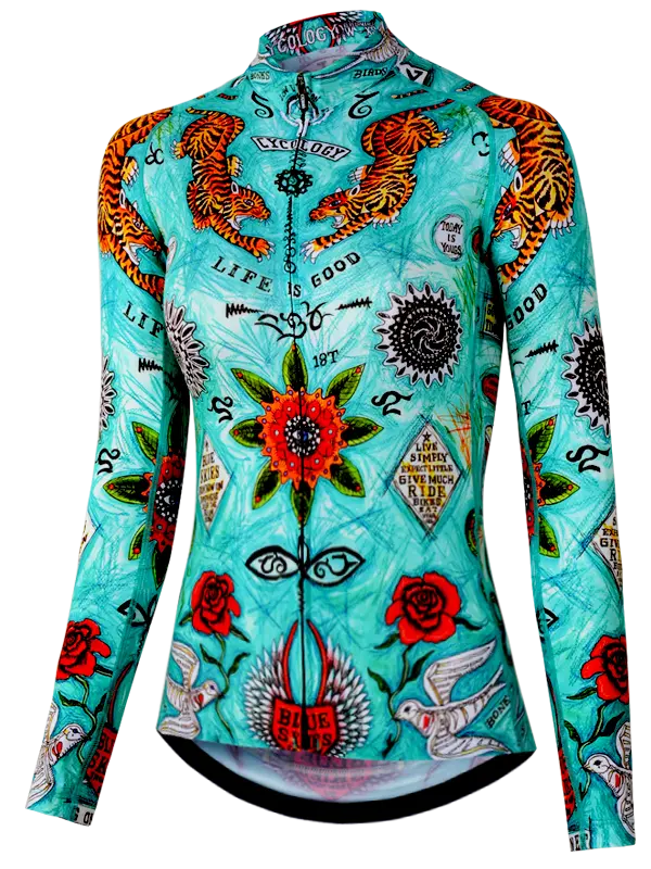 Koa Samui Women's Long Sleeve Summer Cycling Jersey Front  Cycology UK