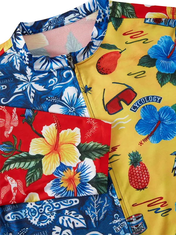 Mahalo Men's Blue Reborn Cycling Jersey  Neck Cycology UK