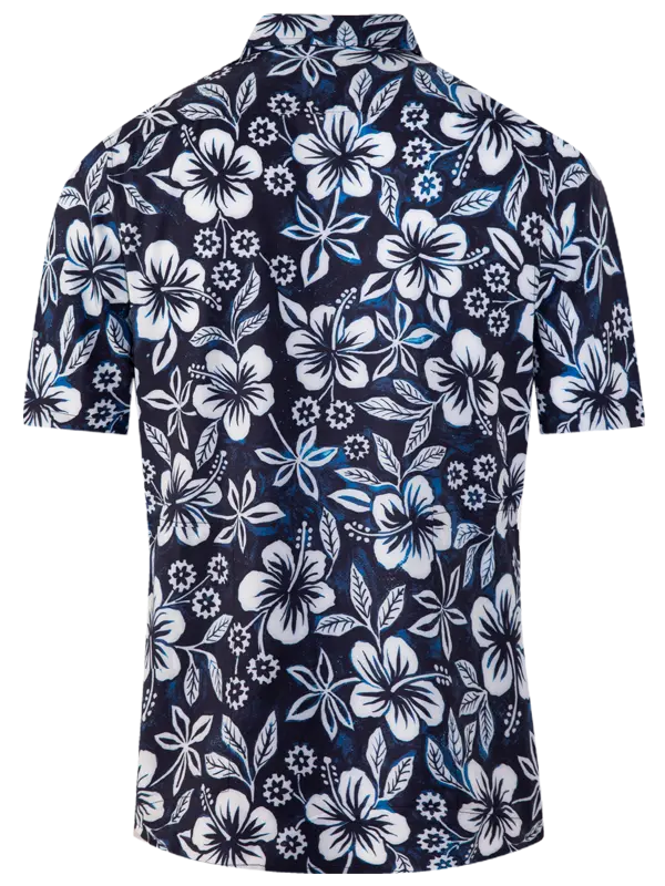Oahu Men's Blue Gravel Cycling Shirt Back  | Cycology UK