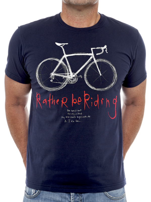 Rather Be Riding Men's T shirt Navy